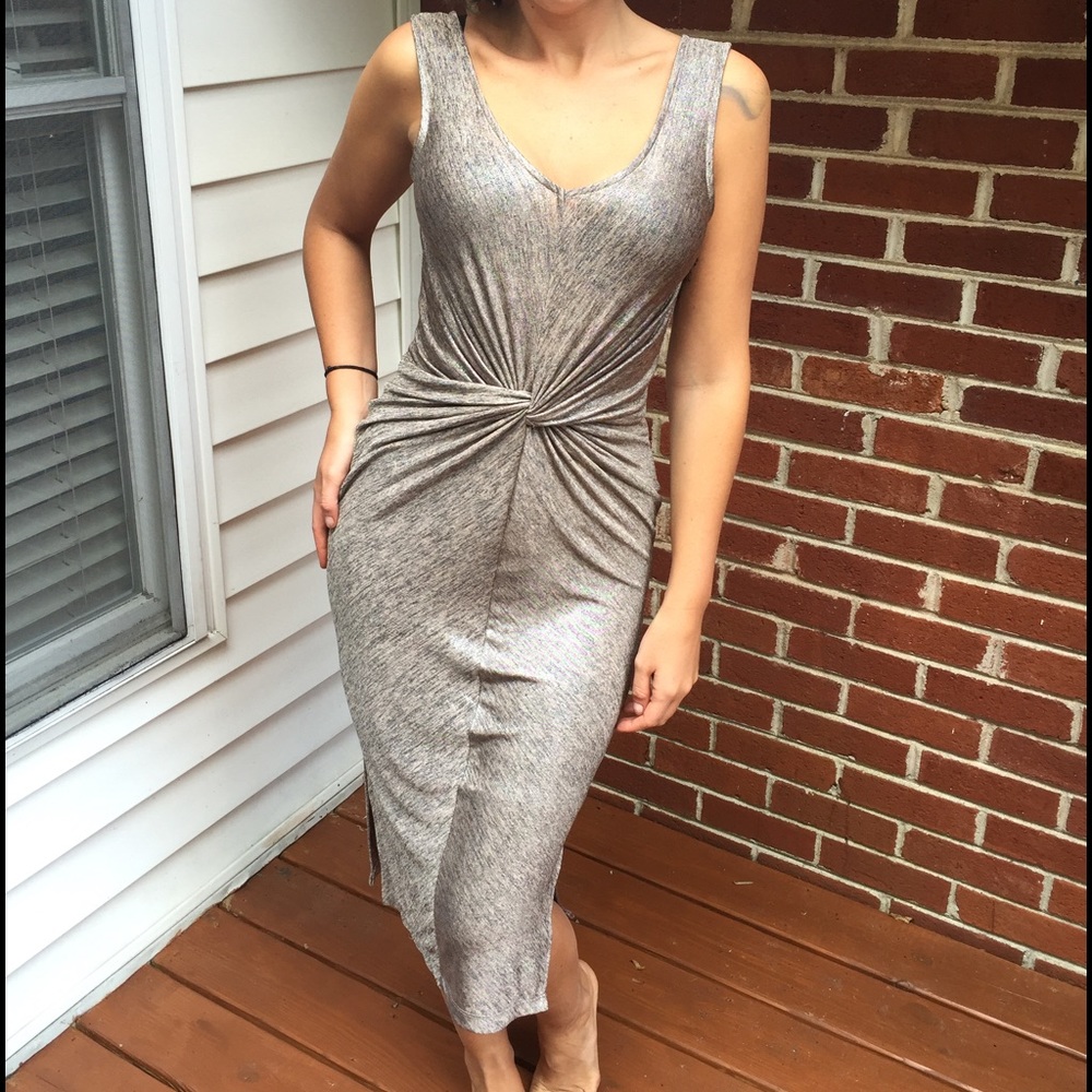 TFNC London Sexy Twist front Midi gold dress Sz S